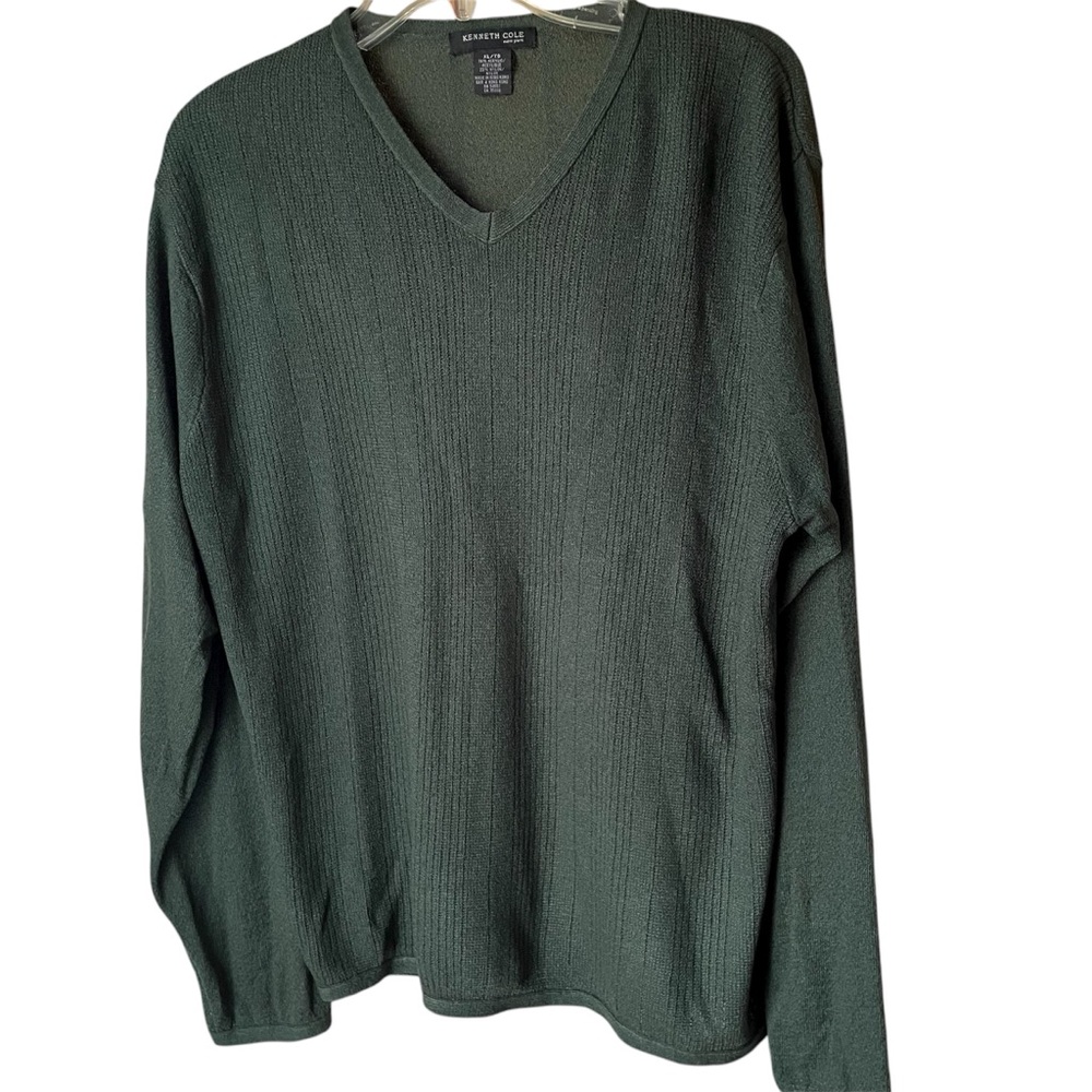Kenneth‎ Cole Vintage Green V-Neck Sweater, XL